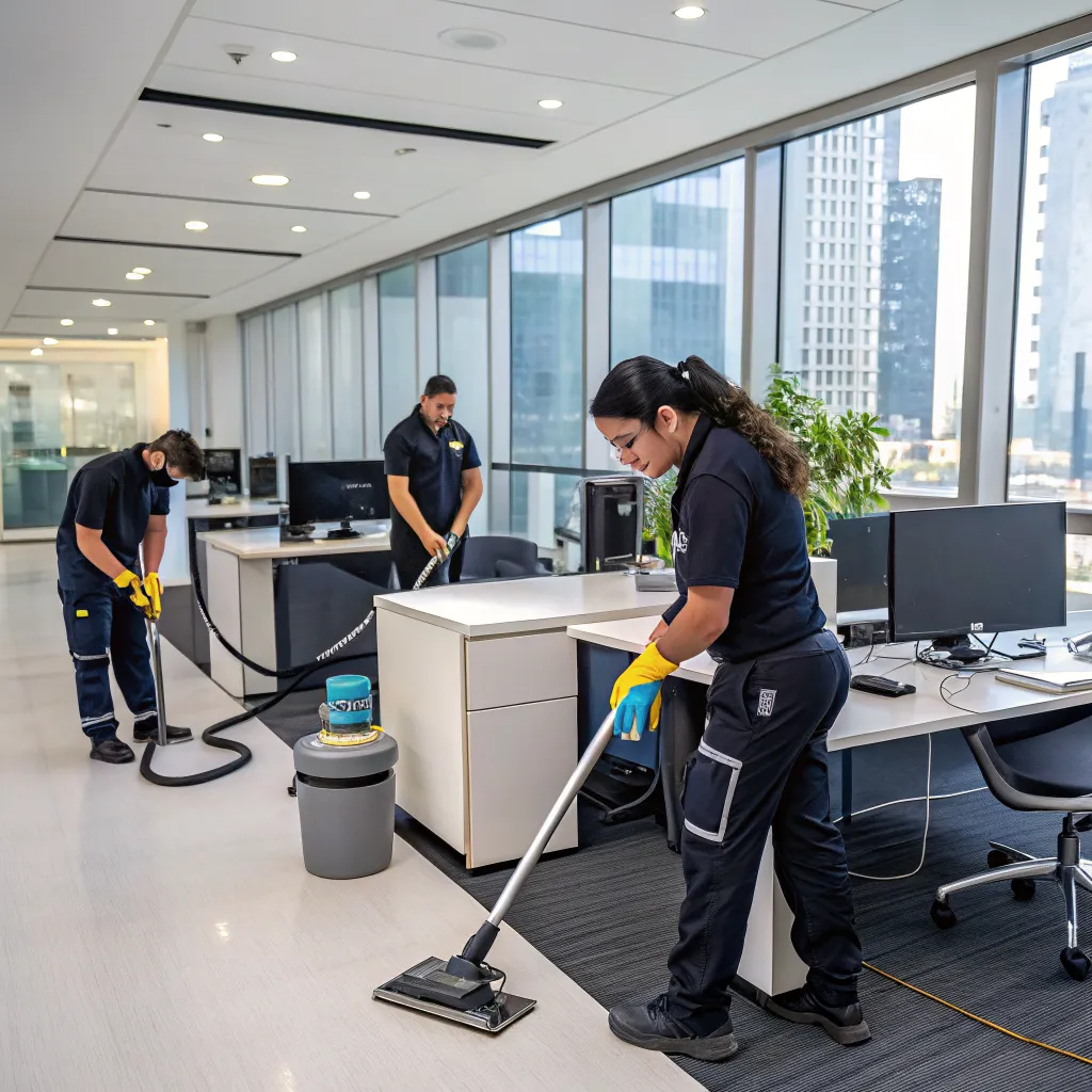 CALDOREX professional cleaning team in modern office